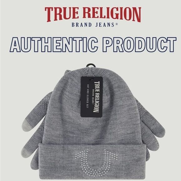 True Religion Rhinestone Beanie & Glove Set main image 9